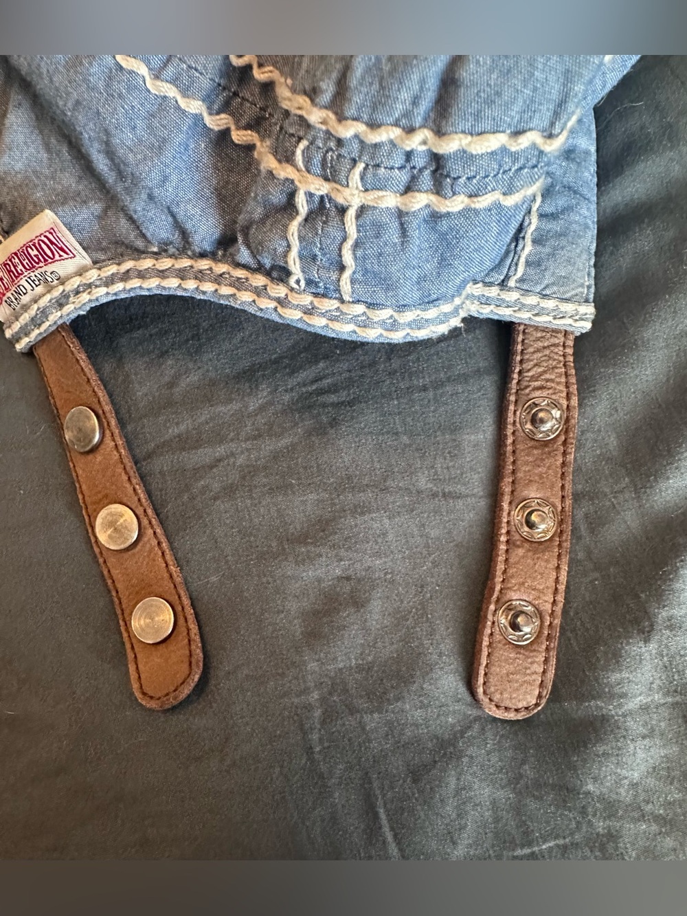 VTG Y2K True Religion Light Blue Distressed Cotton Cadet - Picture 11 of 11